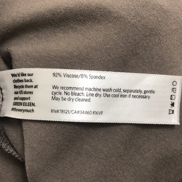 Eileen Fisher Sleeveless Taupe Stretch Knit Tank Shift Dress - Picture 7 of 7